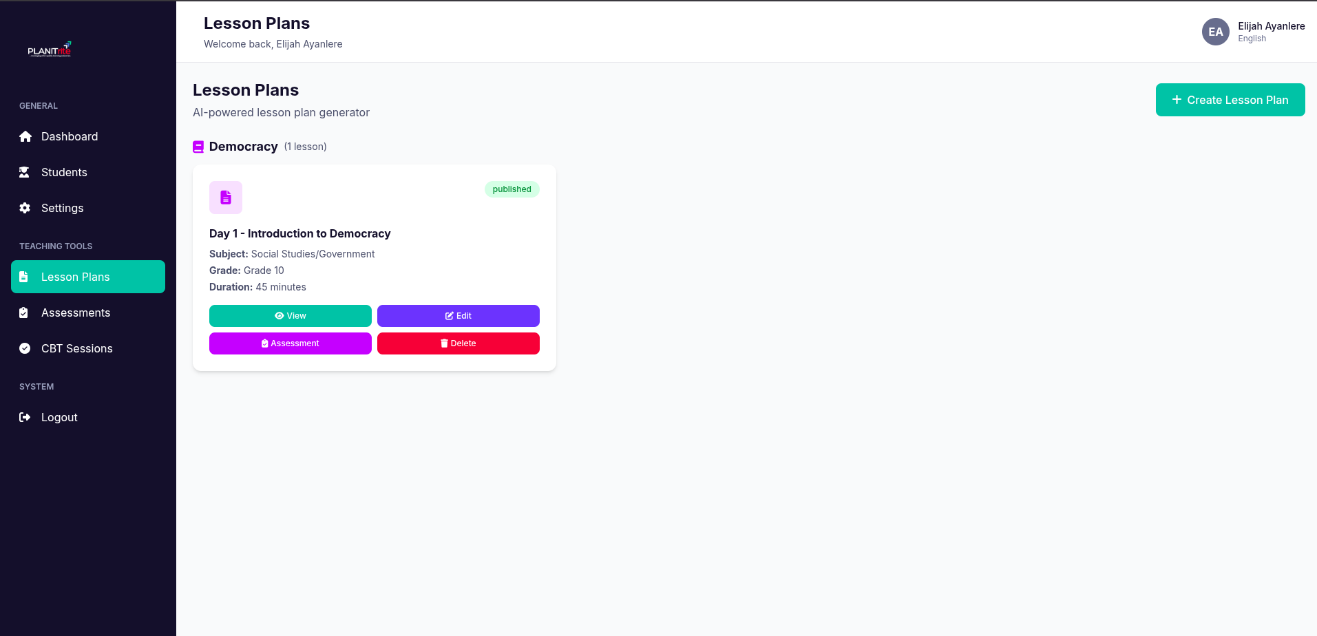 Lesson Plan Generator